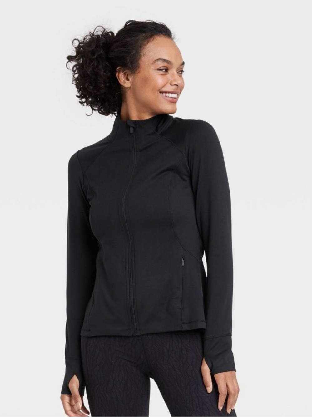 all in motion Black Full-Zip Athletic Jacket